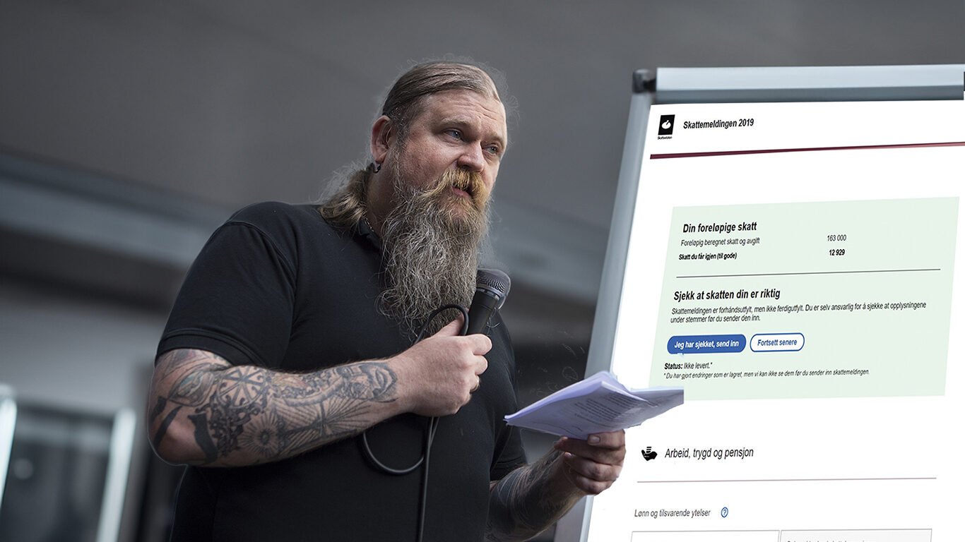 Ivar Peersen Enslaved viser frem skattemelding