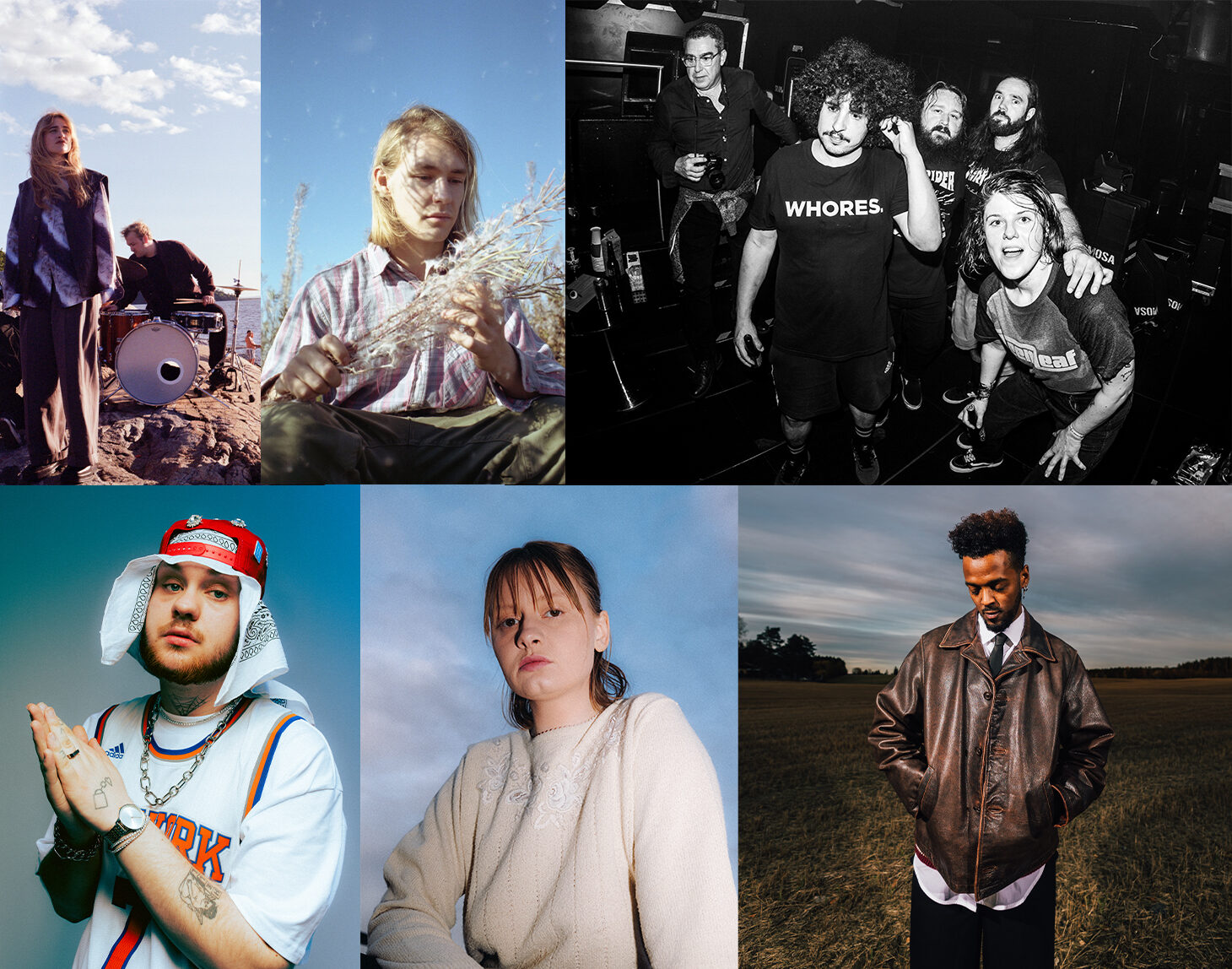 4 artister og et band i collage